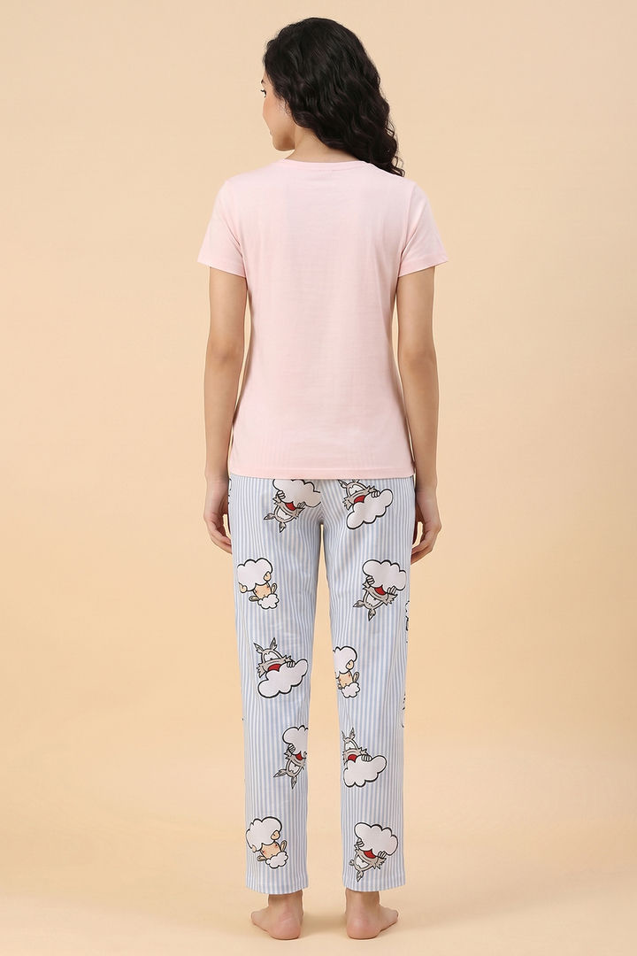 Zivame Farm Lore Knit Cotton Pyjama Set - Cradle Pink — image 2